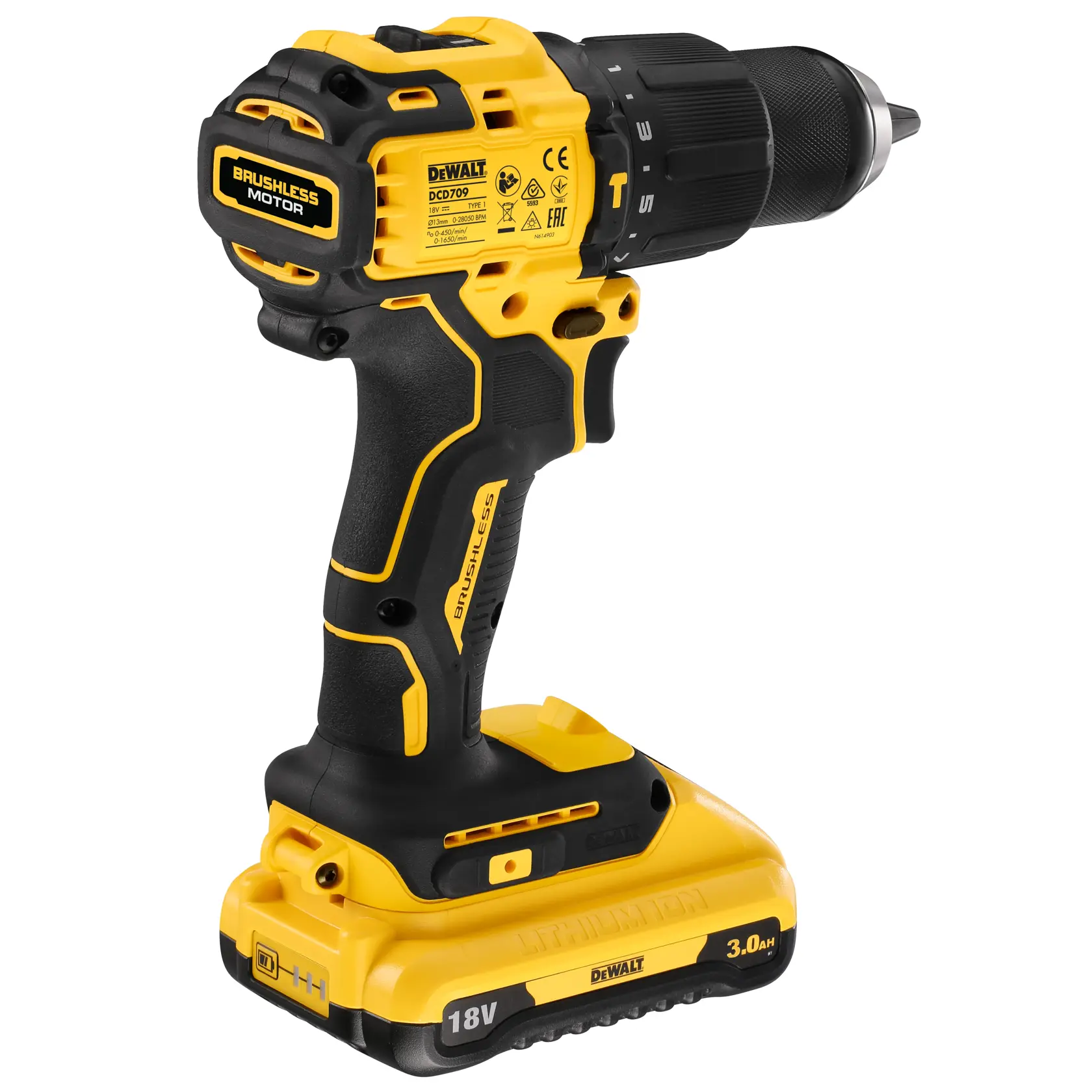 DEWALT® 18V XR® Brushless Hammer Drill Driver - 2 X 3Ah Batteries