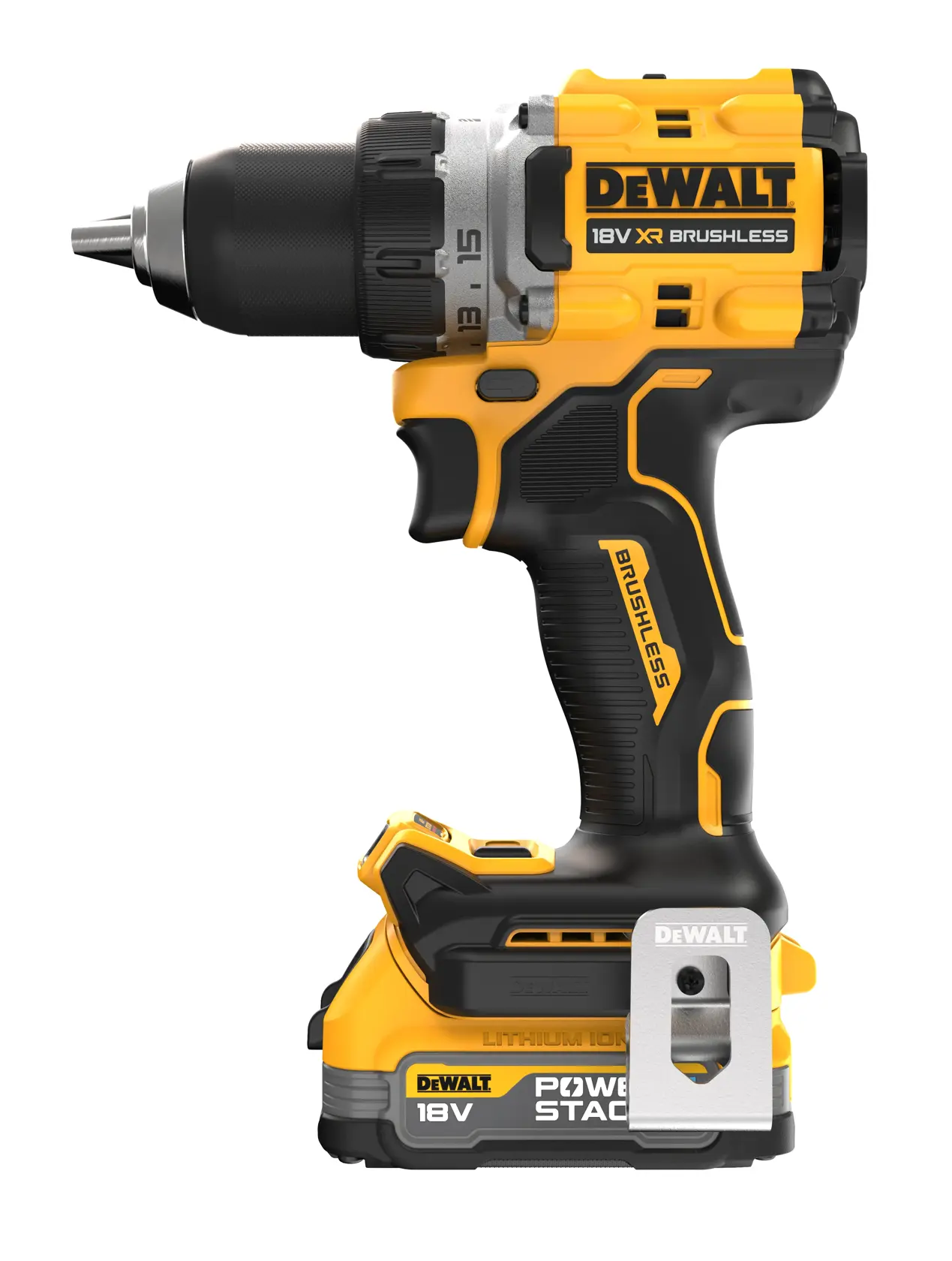 DEWALT® 18V XR® Brushless Drill Driver - 2 X 1.7Ah POWERSTACK Batteries
