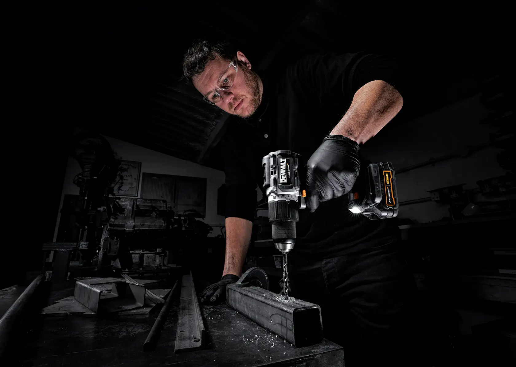 DEWALT® 18V XR® Brushless Hammer Drill Driver - DEWALT® x McLaren F1 Team LIMITED Edition - 2 X 1.7 Ah GFN POWERSTACK BATTERIES