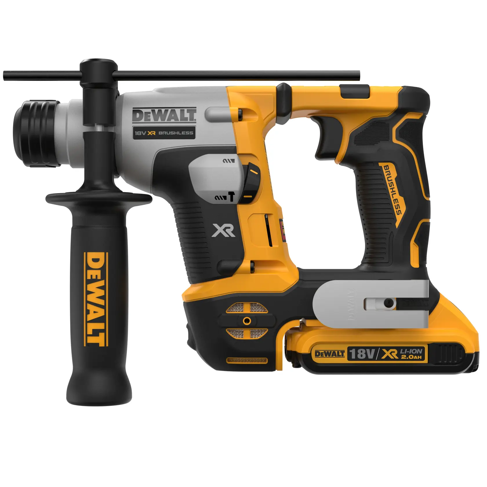DEWALT® 18V XR® Brushless 16mm SDS Plus Hammer Drill - 2 x 2Ah