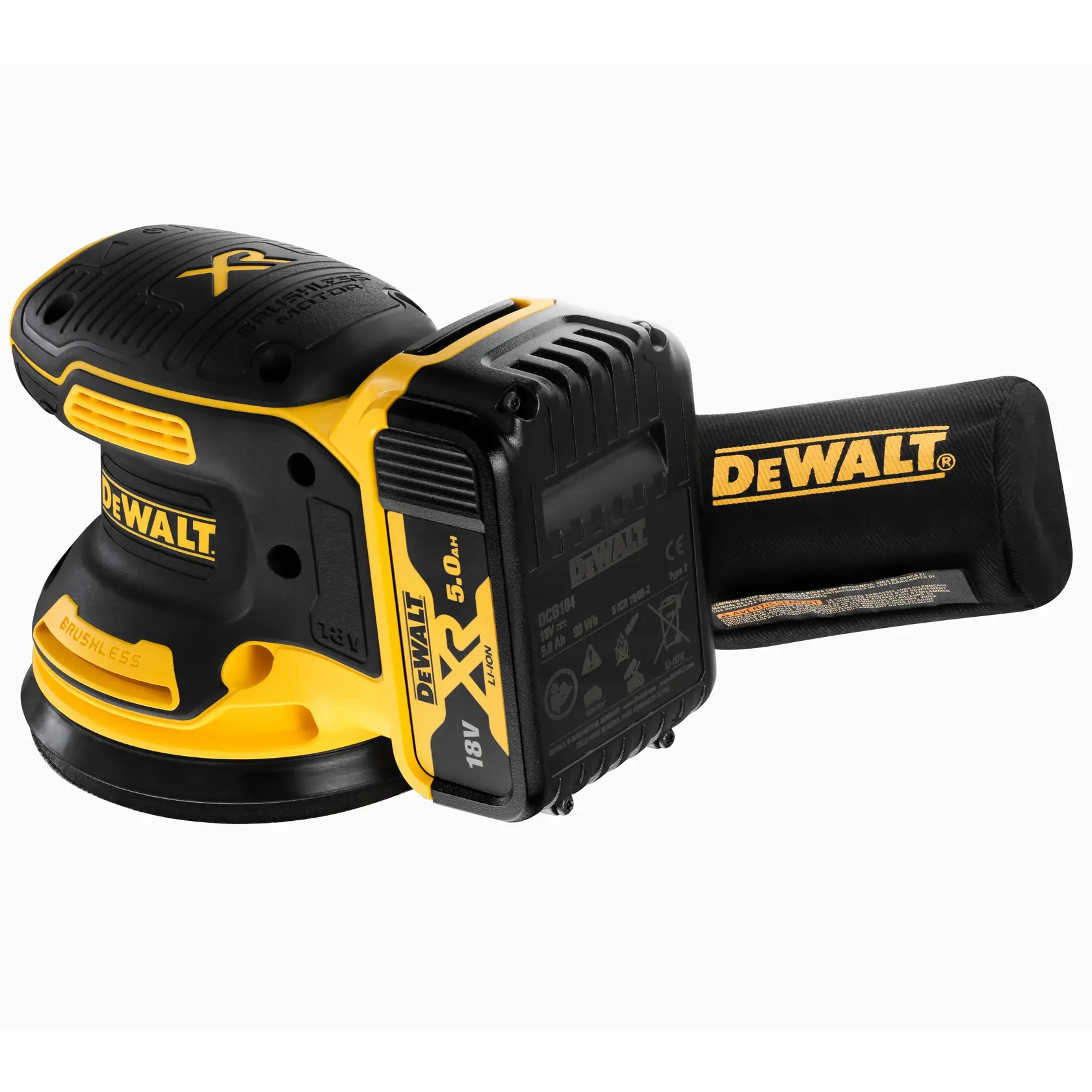 DEWALT® 18V XR® Brushless Random Orbit Sander - 2 x 5Ah