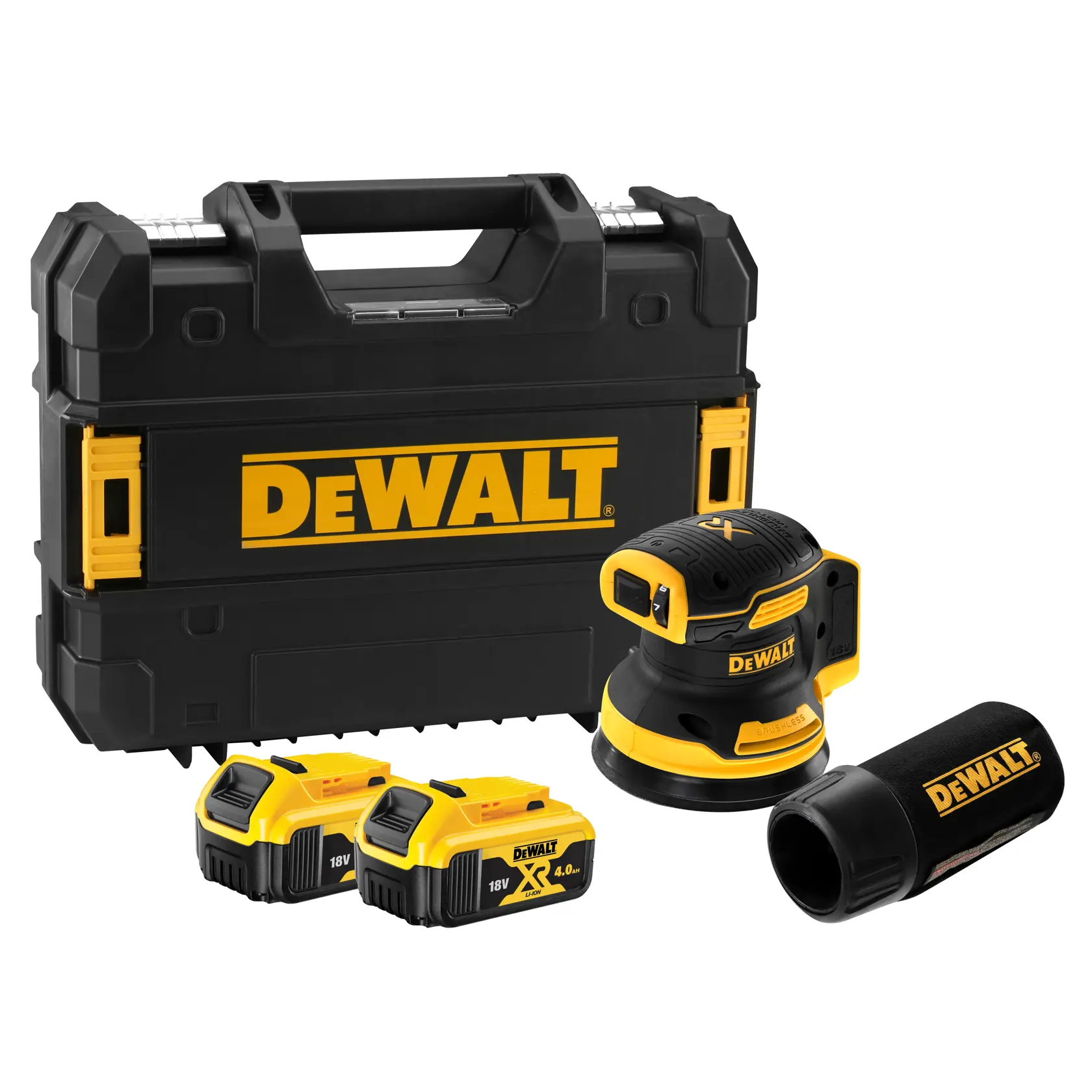 DEWALT® 18V XR® Brushless Random Orbit Sander - 2 x 5Ah