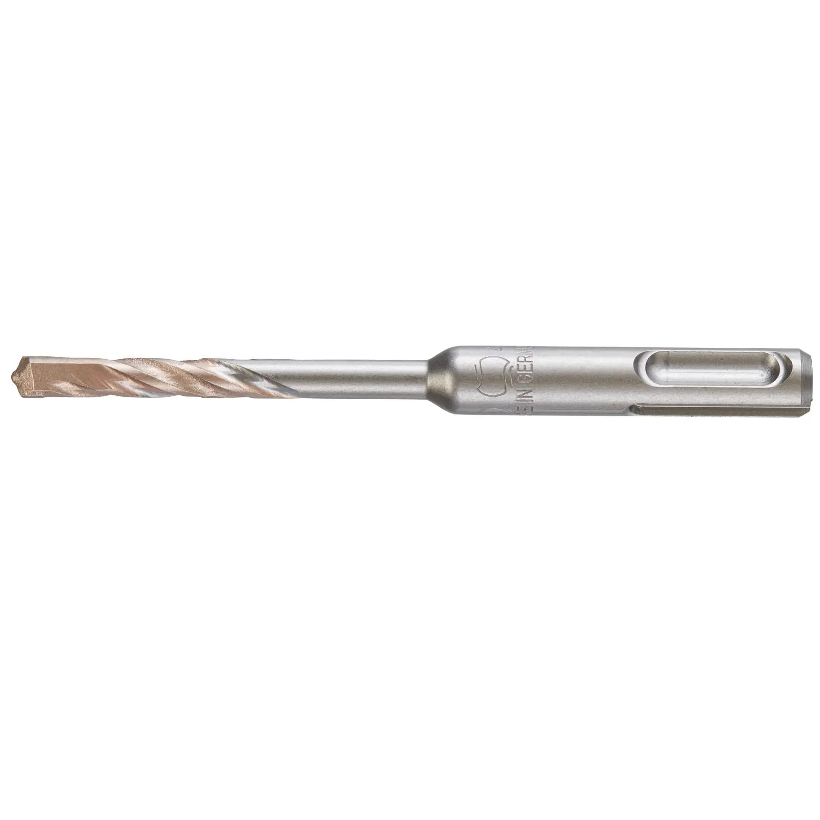 A close-up image of a DEWALT SDS-Plus masonry drill bit, designed for use with hammer drills for drilling into concrete, brick, and masonry surfaces.